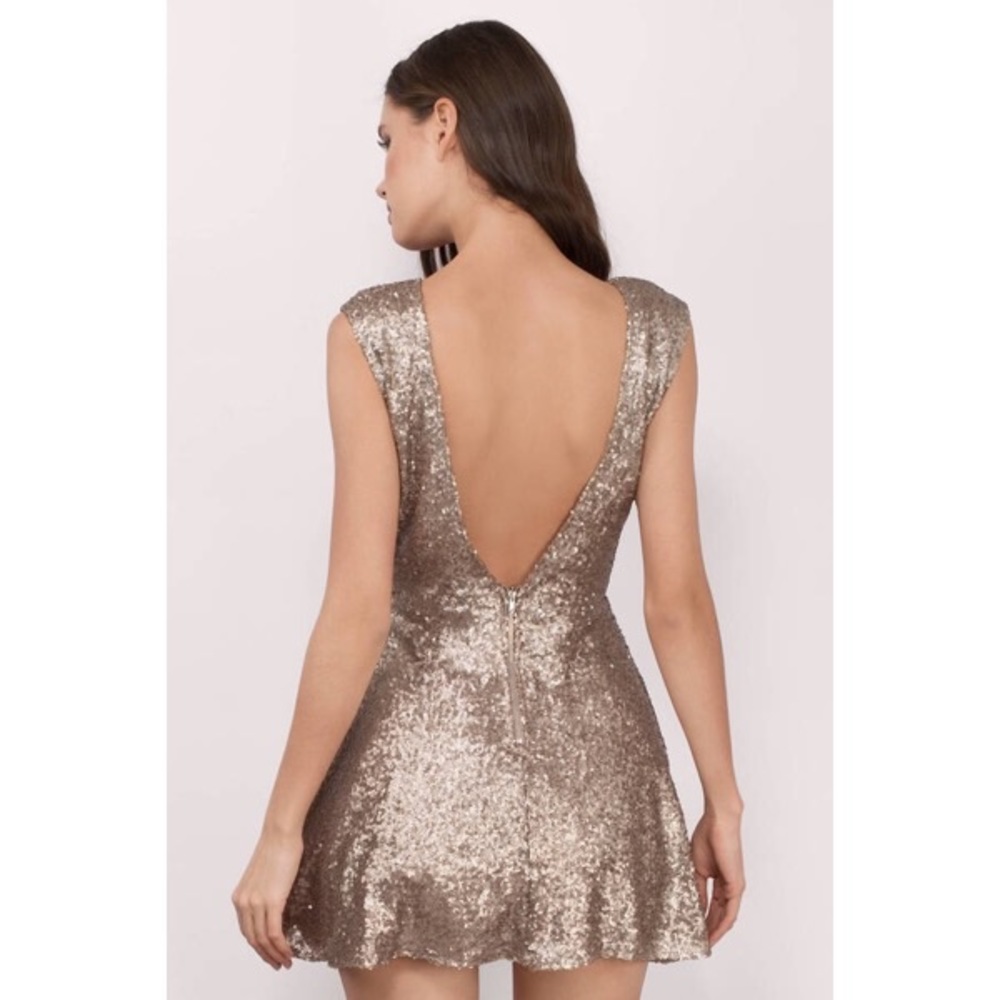 TOBI Gold Sequin Vina Dress